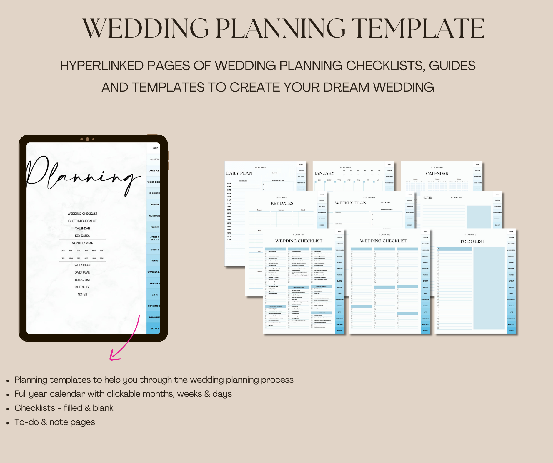 The Ultimate digital Wedding Planner (Blue)