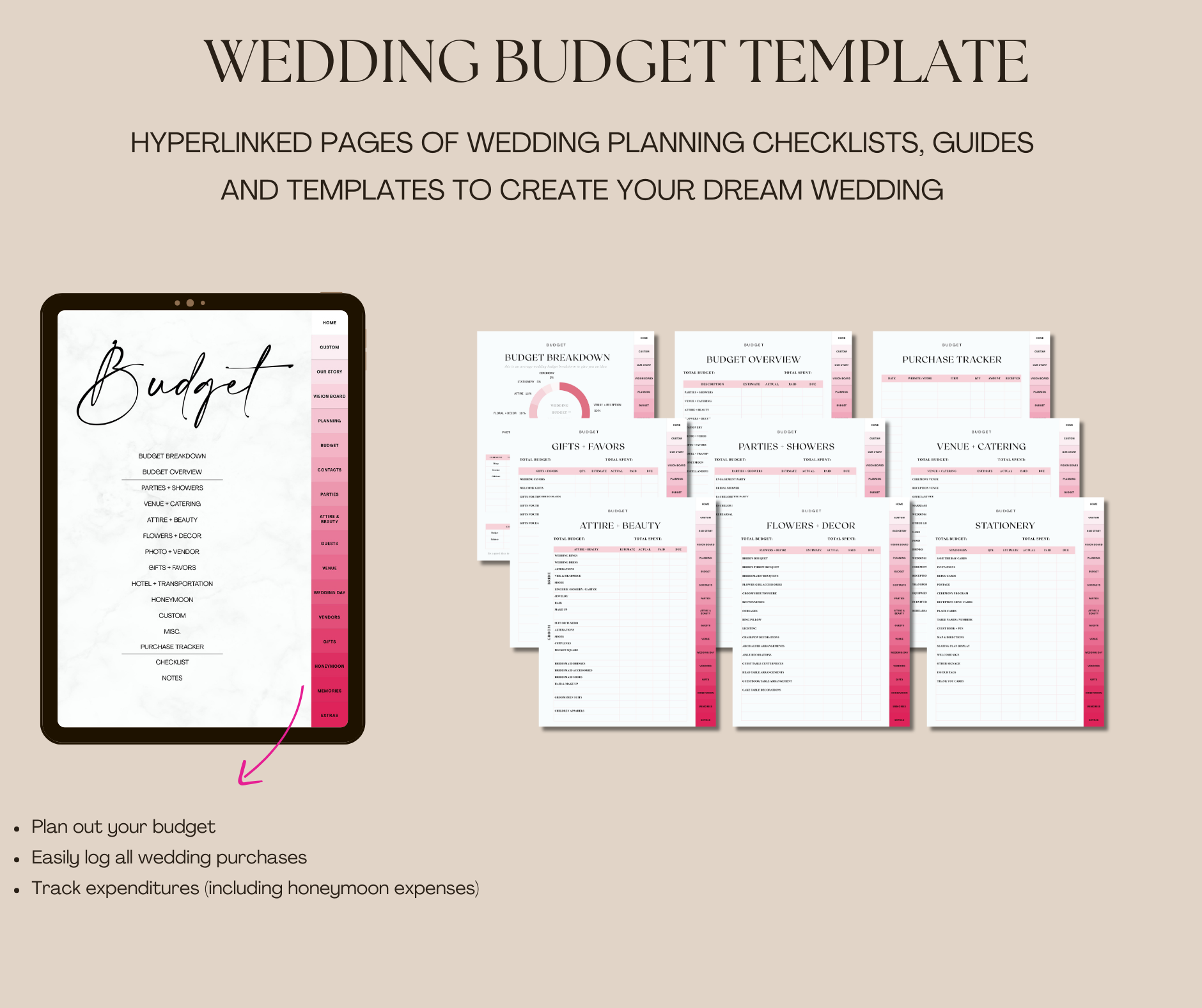 The Ultimate Digital Wedding Planner (Pink)